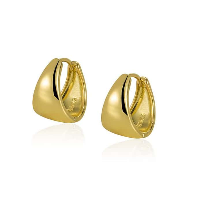 Silber Ohrringe Breite Creolen Gold