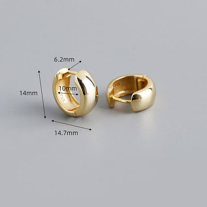 Ohrringe Silber Creolen Breit Gold – Bild 3