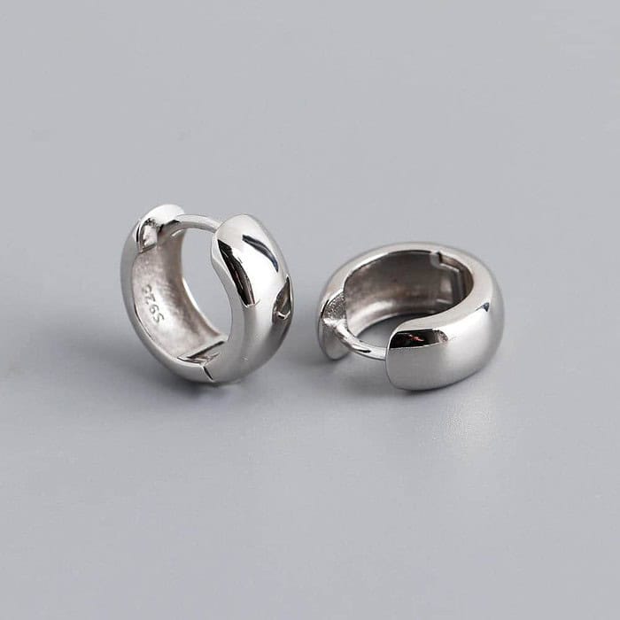 Ohrringe Silber Creolen Breit Gold – Bild 5