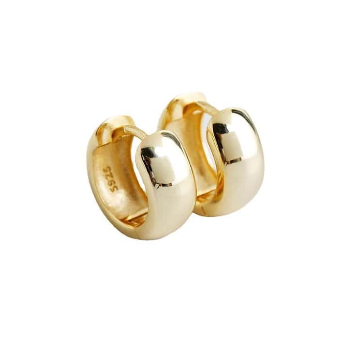 Ohrringe Silber Creolen Breit Gold