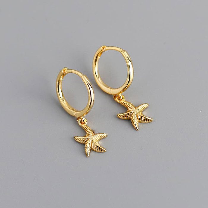925 Silber Seestern Damen Ohrringe Gold – Bild 6