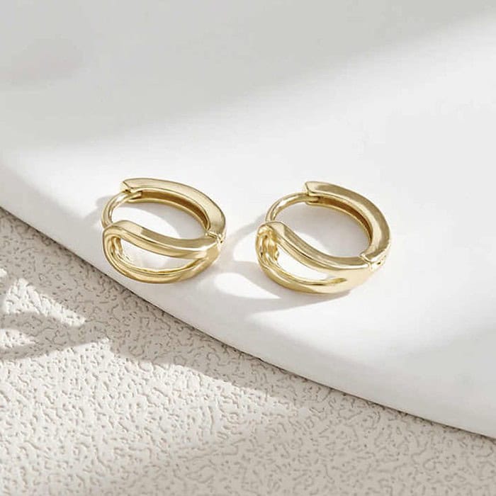 Huggies Ohrringe Damen Gold – Bild 3