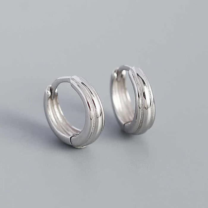 925 Silber Huggies Ohrringe Damen Gold – Bild 2