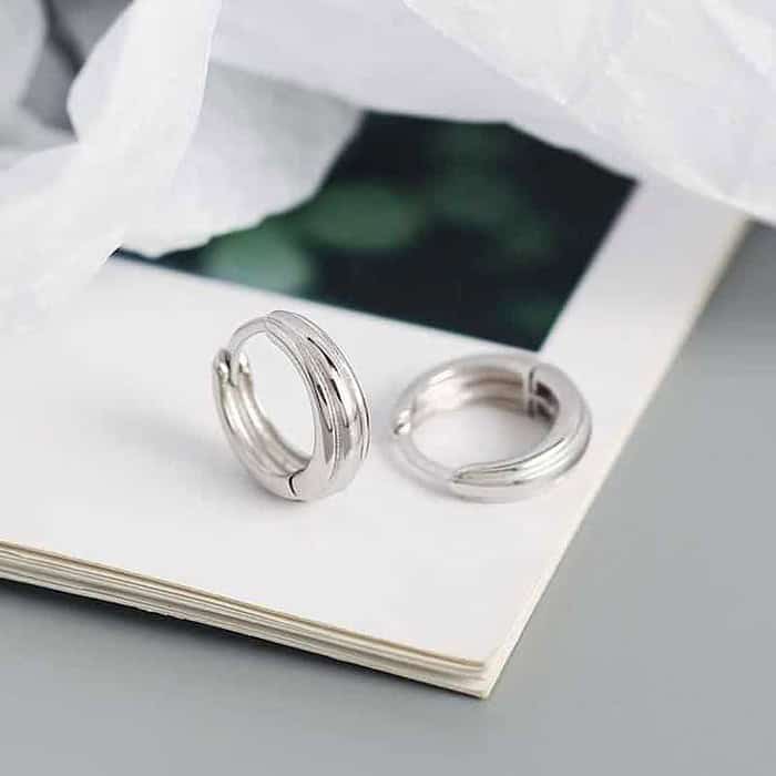 925 Silber Huggies Ohrringe Damen Gold – Bild 4
