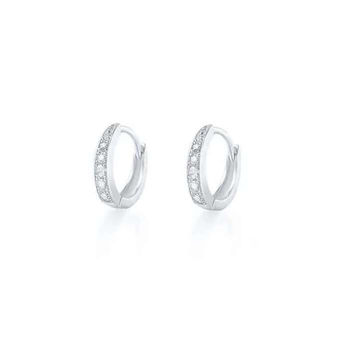 925 Silber Huggies Ohrringe Damen Zirkon