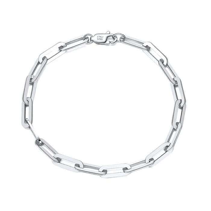 925 Silber Paperclip Armband 18K Vergoldet – Bild 5