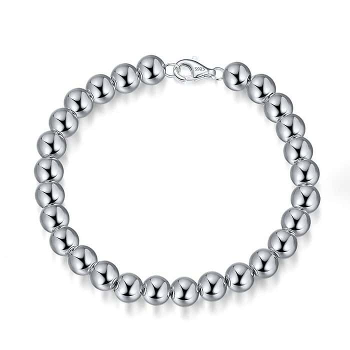 Damen Armband Perlen Silber – Bild 2