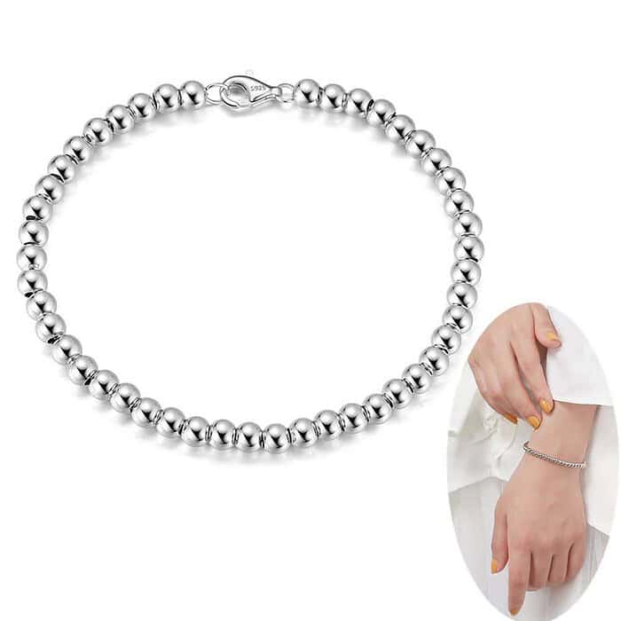 Damen Armband Perlen Silber – Bild 3
