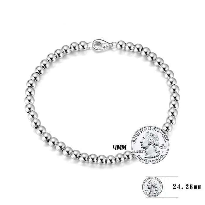 Damen Armband Perlen Silber – Bild 4