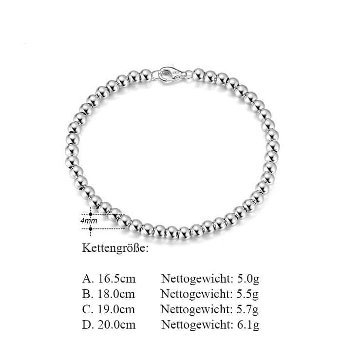 Damen Armband Perlen Silber – Bild 5