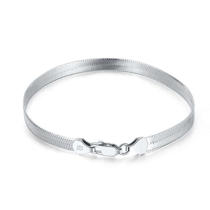 925 Silber Schlange Herren Armband Gold – Bild 3