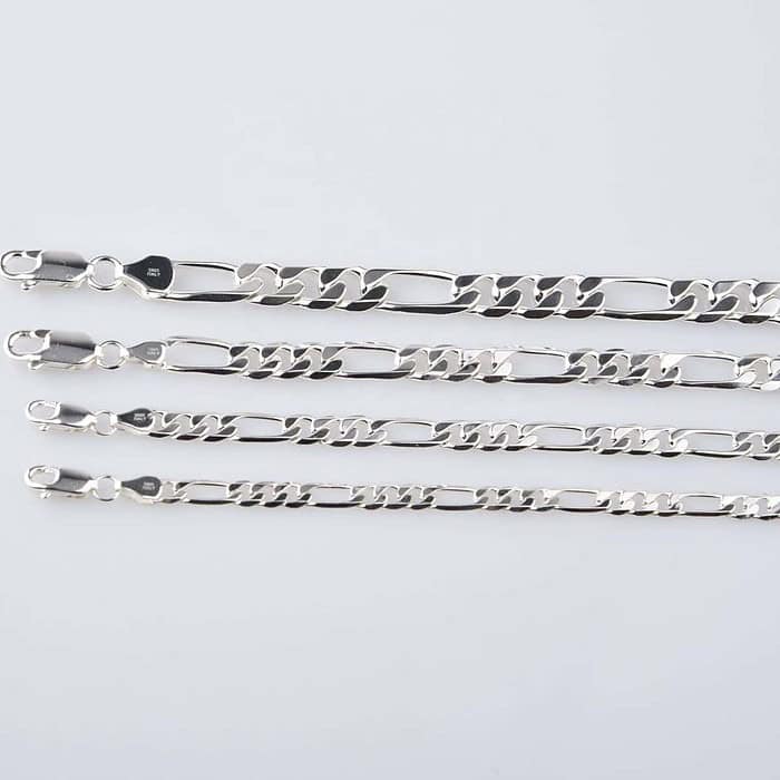Figaro Herren Gliederarmband in 925 Silber – Bild 3