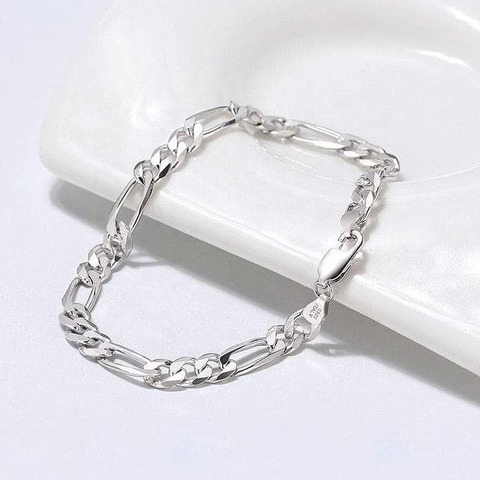 Figaro Herren Gliederarmband in 925 Silber – Bild 4