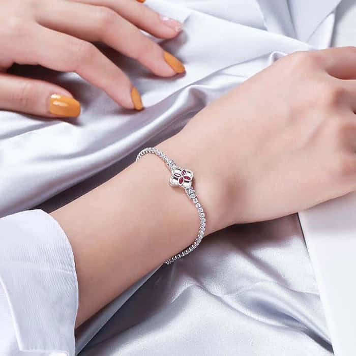 Damen Zirkonia Armband 925Silber – Bild 2