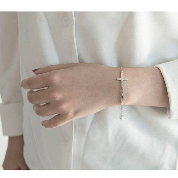 Armband Kreuz 925 Silber – Bild 2