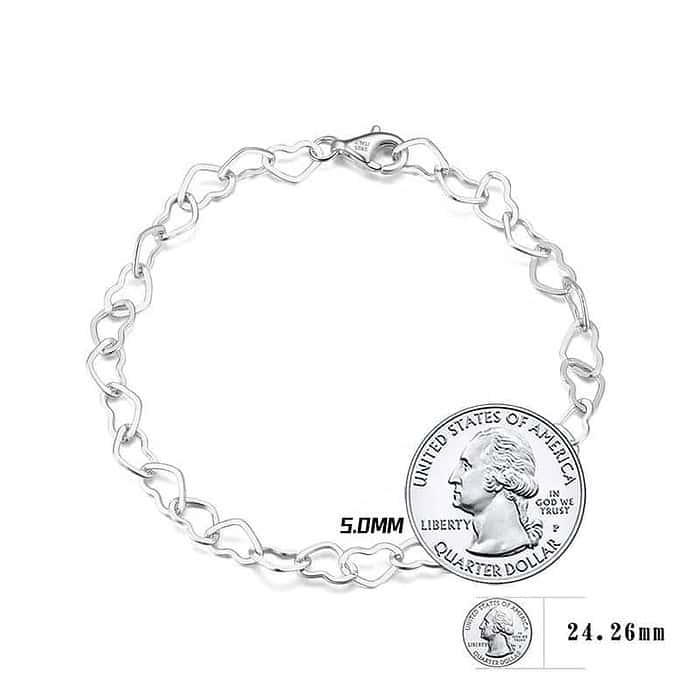 Herz Damen Armband Silber – Bild 4