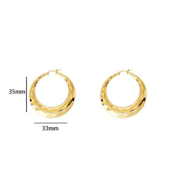 Hoop Ohrringe Damen Edelstahl Gold Große – Bild 3