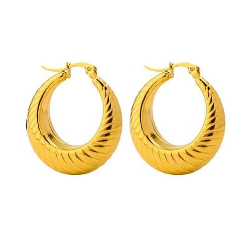 Große Damen Hoop aus Edelstahl