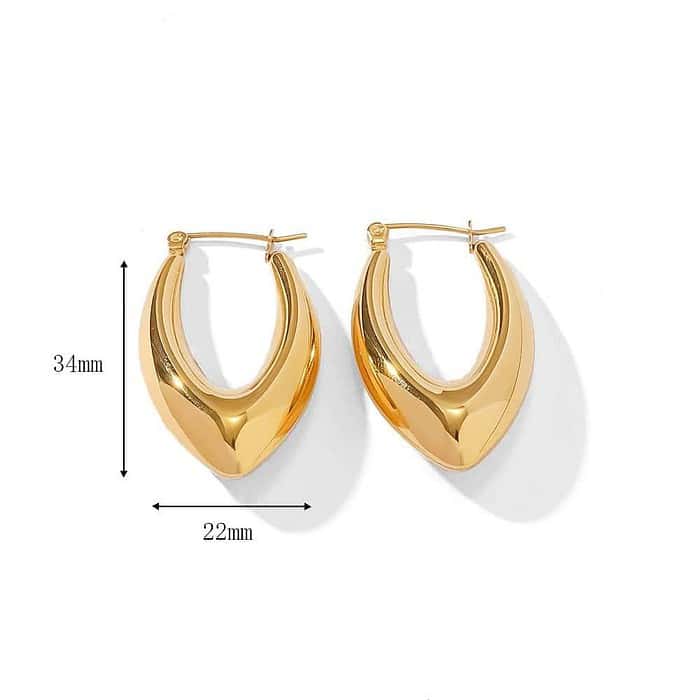 Damen Edelstahl Ohrringe Gold Creolen – Bild 3
