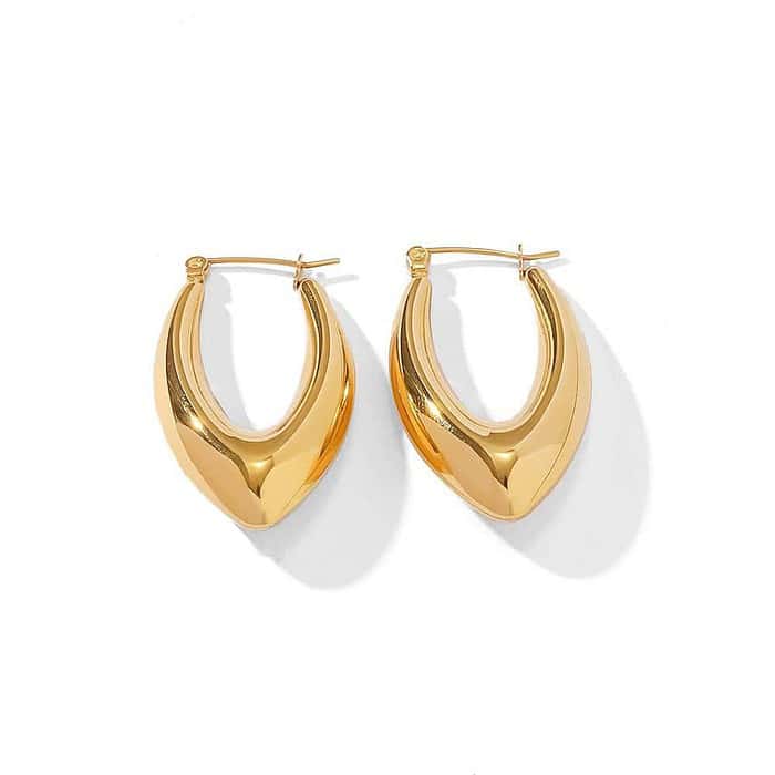 Damen Edelstahl Ohrringe Gold Creolen