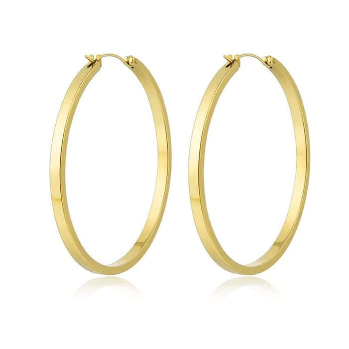 Große Ohrringe aus Gold Hoop – Bild 5