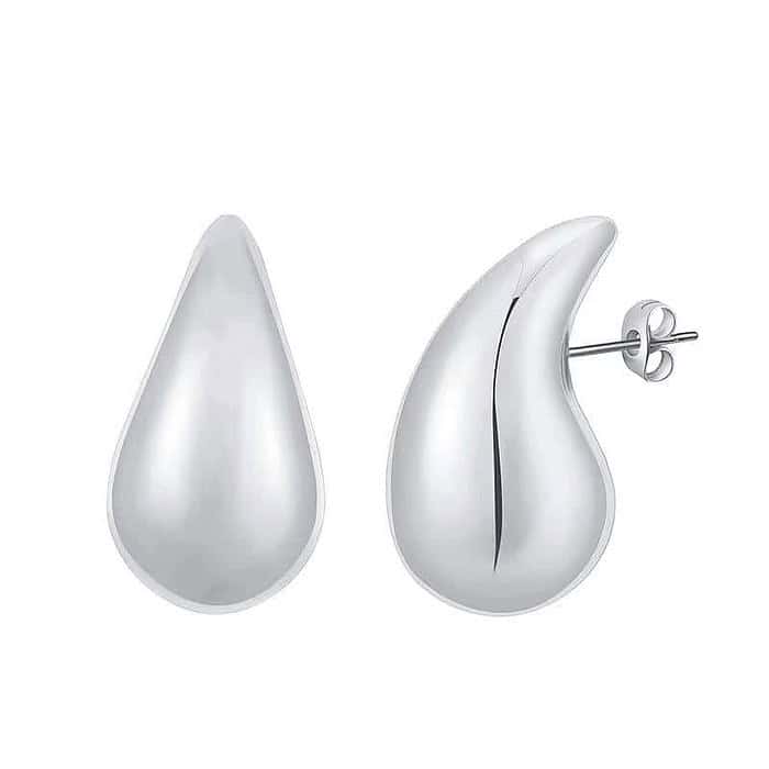 Damen Silberne Tropfen Ohrstecker