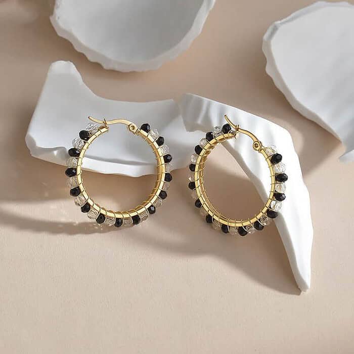 Damen Edelstahl hoop ohrringe – Bild 6