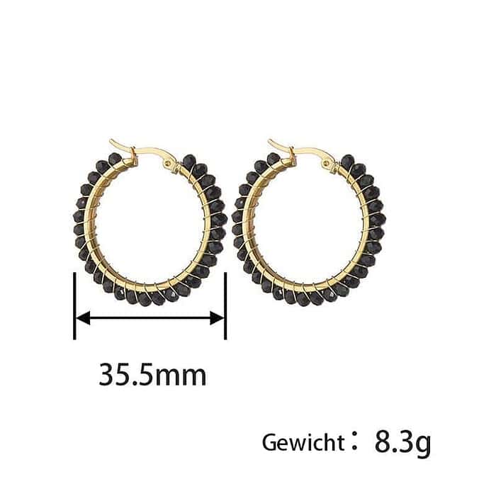 Damen Edelstahl hoop ohrringe – Bild 3