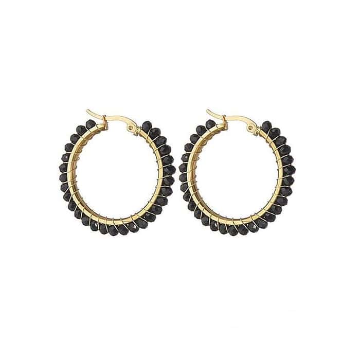 Damen Edelstahl hoop ohrringe