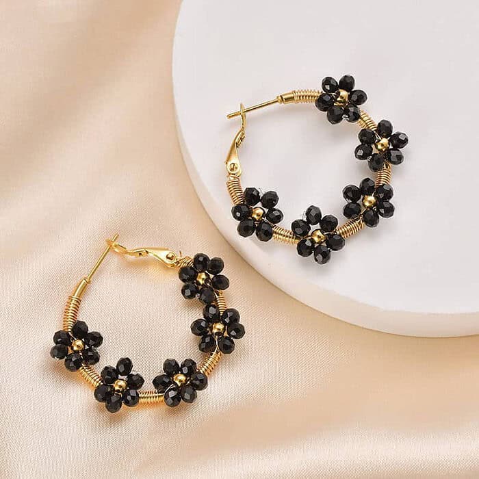 Boho Damen Edelstahl ohrringe Blumen – Bild 7