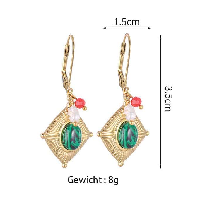 Damen Eckige Ohrringe Gold – Bild 2