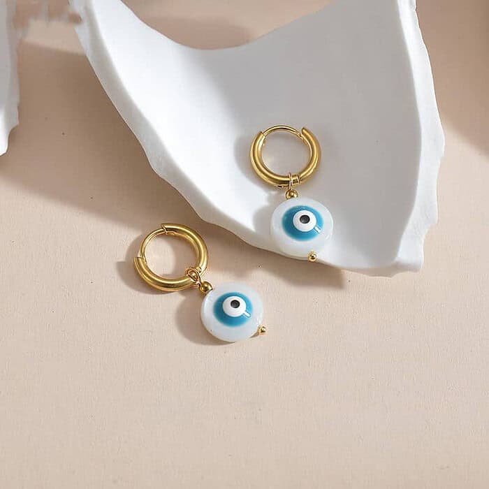 Goldene Herz Auge Ohrringe – Bild 5
