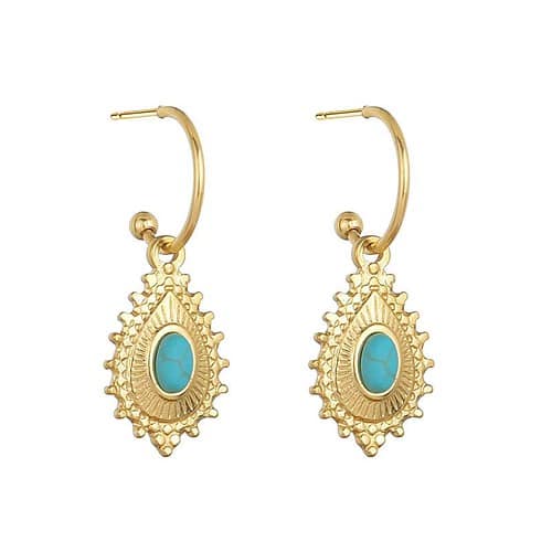 Boho Ohrringe mit Türkis für Damen