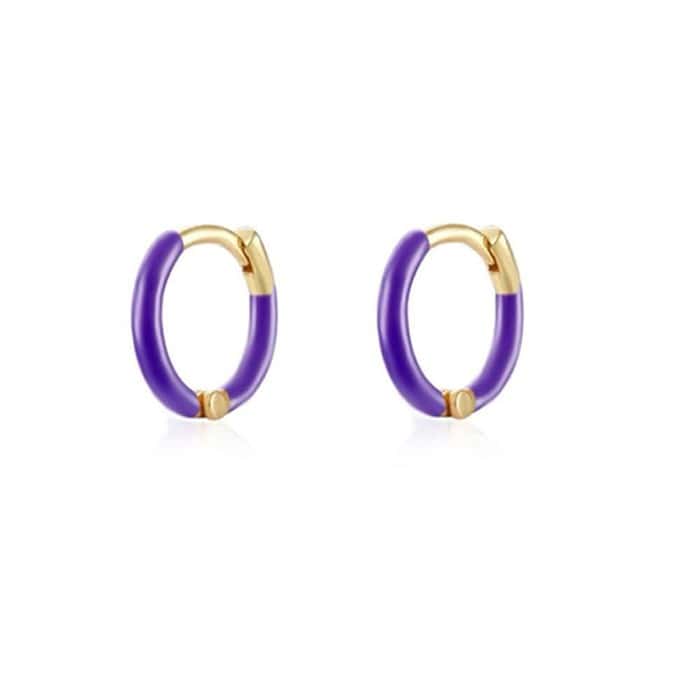 Huggie Emaille Ohrringe Damen Multicolor – Bild 8
