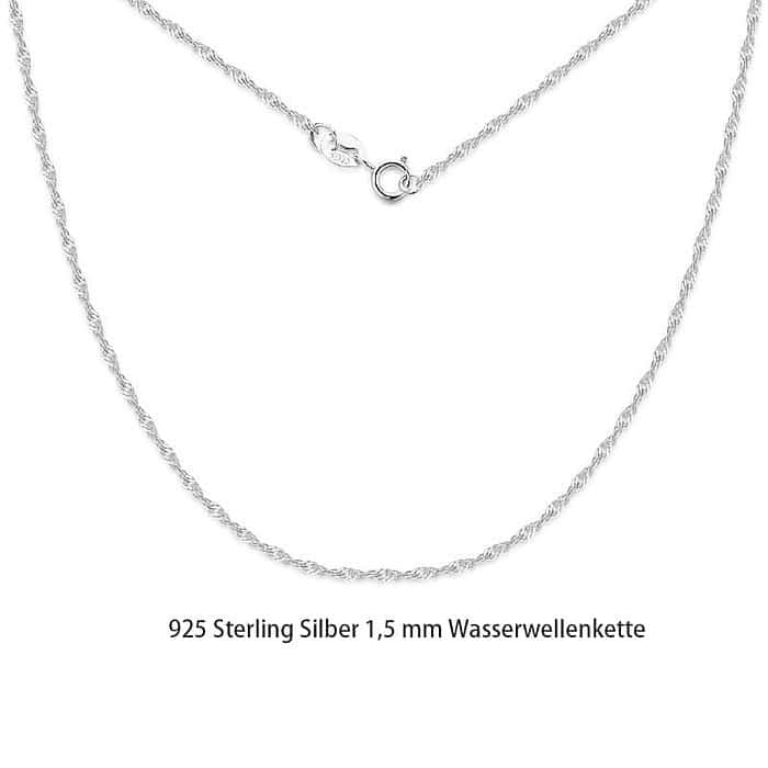 Damen Kette Silber Wasserwellenkette – Bild 2