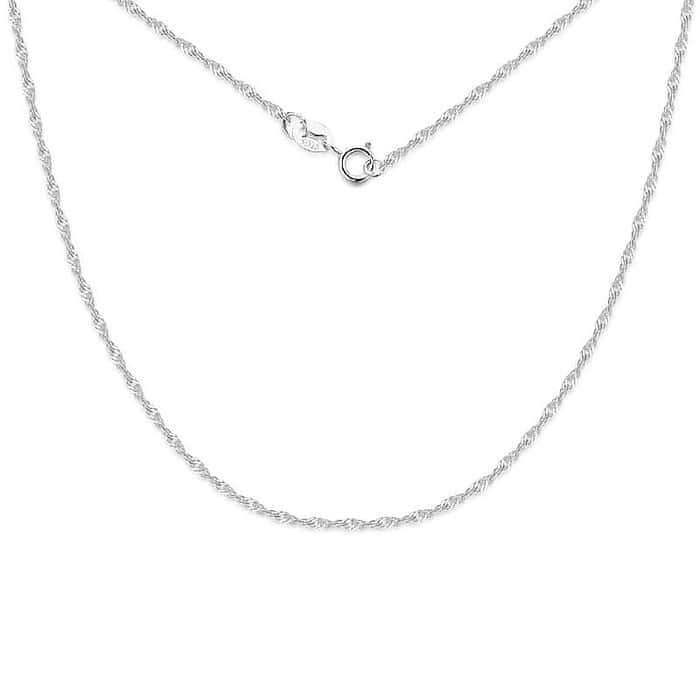 Damen Kette Silber Wasserwellenkette