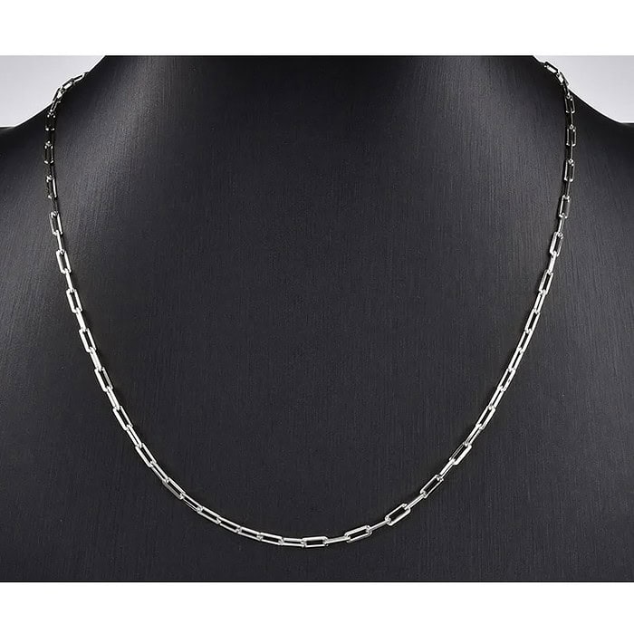 Büroklammer Damen Kette Silber 40cm – Bild 3