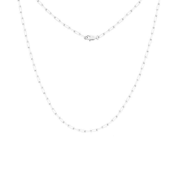 Büroklammer Damen Kette Silber 40cm