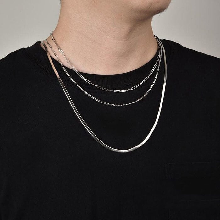 Herren Kette Schlange Silber 1.0mm – Bild 2
