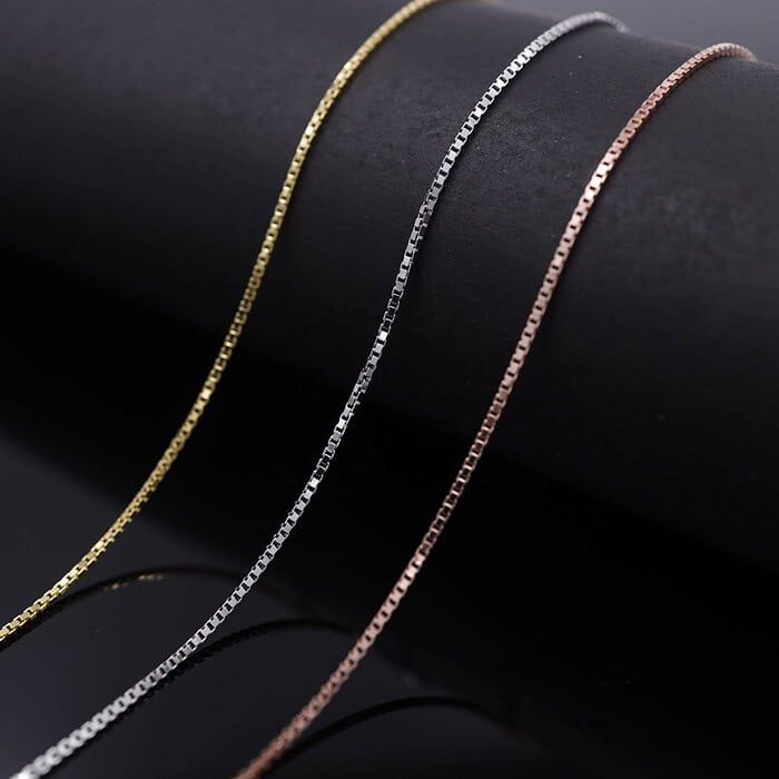 Kette Silber Damen  Boxkette – Bild 2