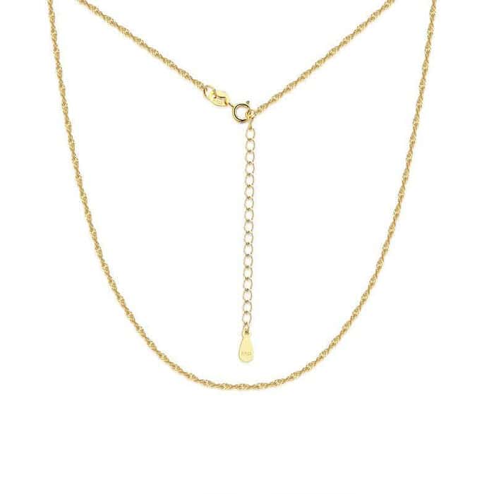 Ketten Silber Damen Wasserwellenkette 18K Vergoldet