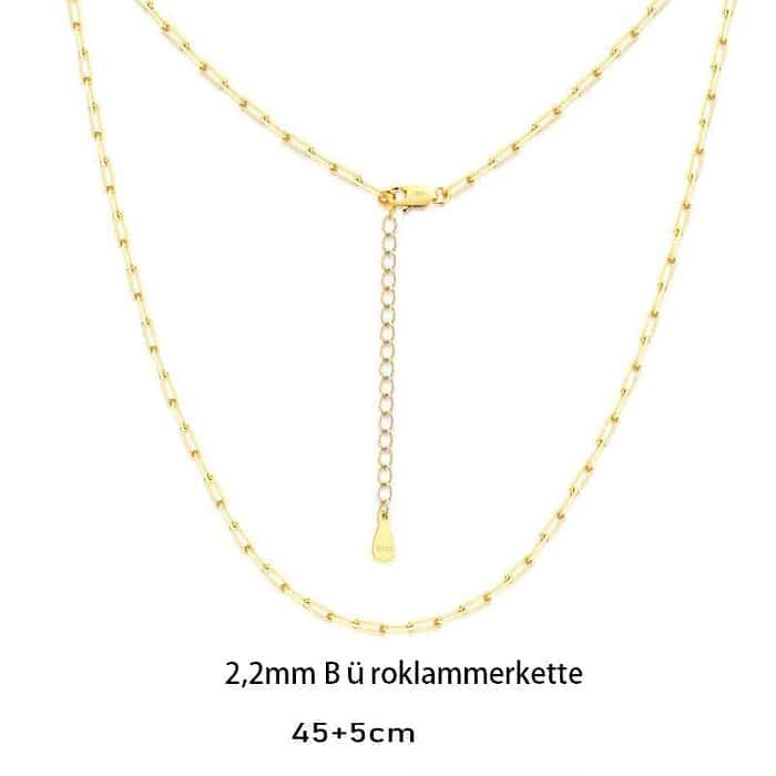 Paperclip Damen Kette Gold 750 50cm – Bild 5