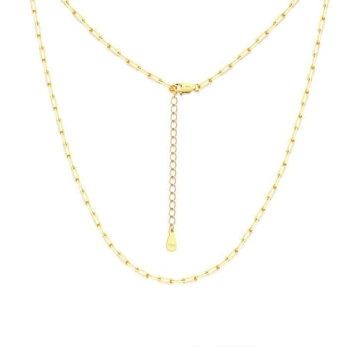 Paperclip Damen Kette Gold 750 50cm