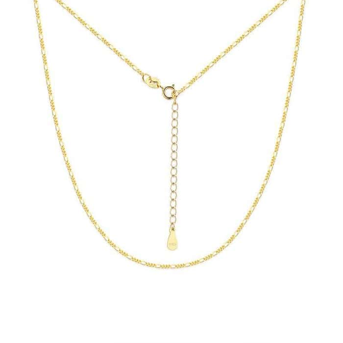 Figaro Silber Ketten Damen 18K Vergoldet
