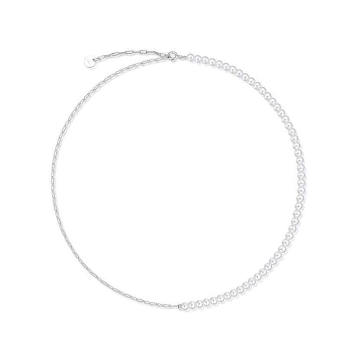 Damen Kette Halb Perlen Halb Gold – Bild 5
