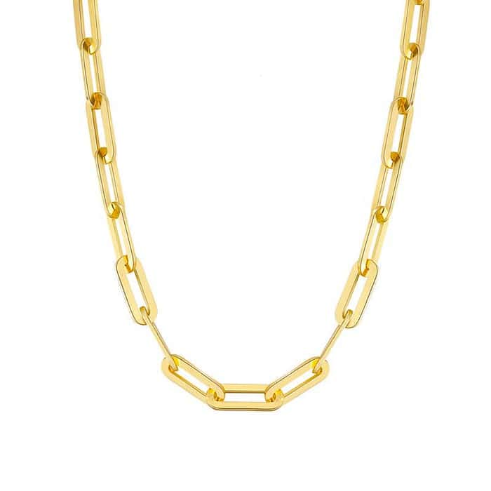 Silber Paperclip Kette 18k vergoldet
