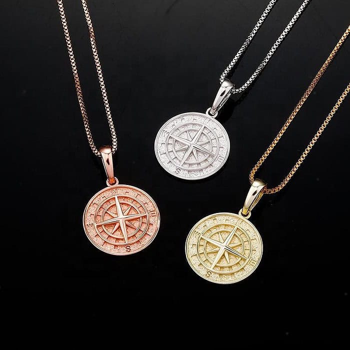 Kette Kompass Rosegold – Bild 5