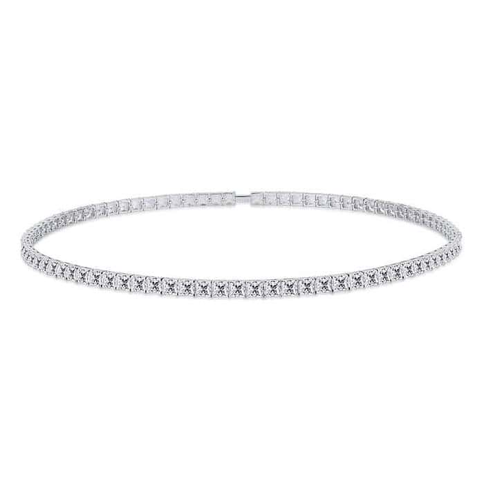 Silber Zirkon Tennis Kette Herren