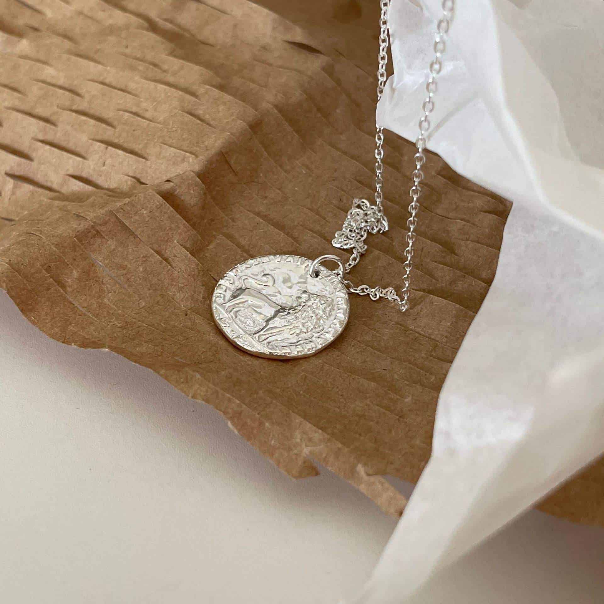 Silber Löwe Anhänger Damenkette – Bild 4