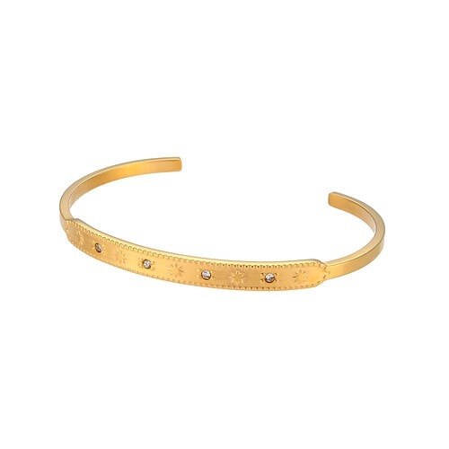 Armreif Gold Damen Offen Mit Stern